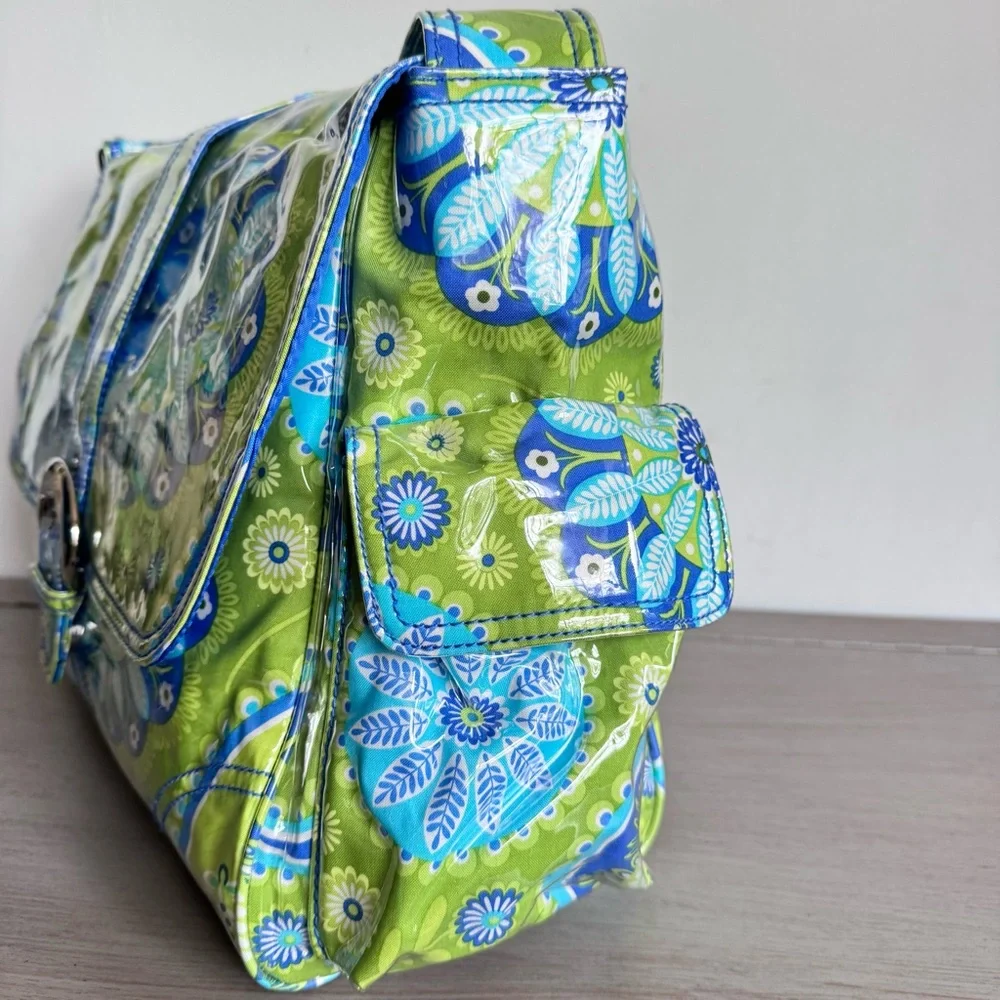 Kalencom New Orleans Paisley Diaper Bag NEW Laminated Fabric Tote Blue‎ Green